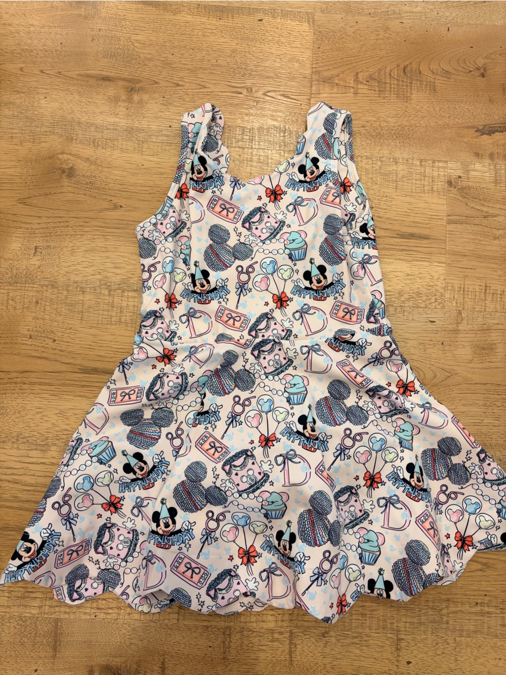 Disney Pink and Blue Printed Swim One-Piece for Kids